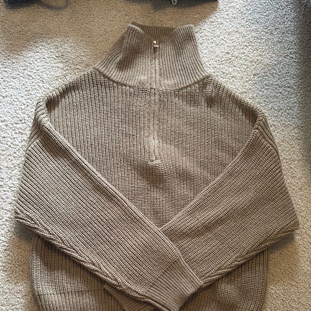 Hello Molly Tan Cowl Neck Sweater